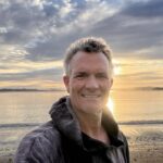 Man with sunset